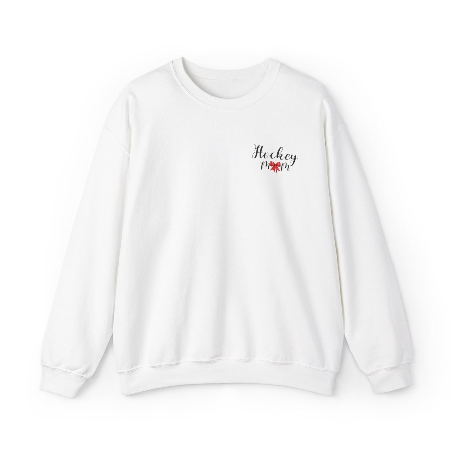 Hockey Mom Sweatshirt: Girly Bows and Crossed Sticks Design