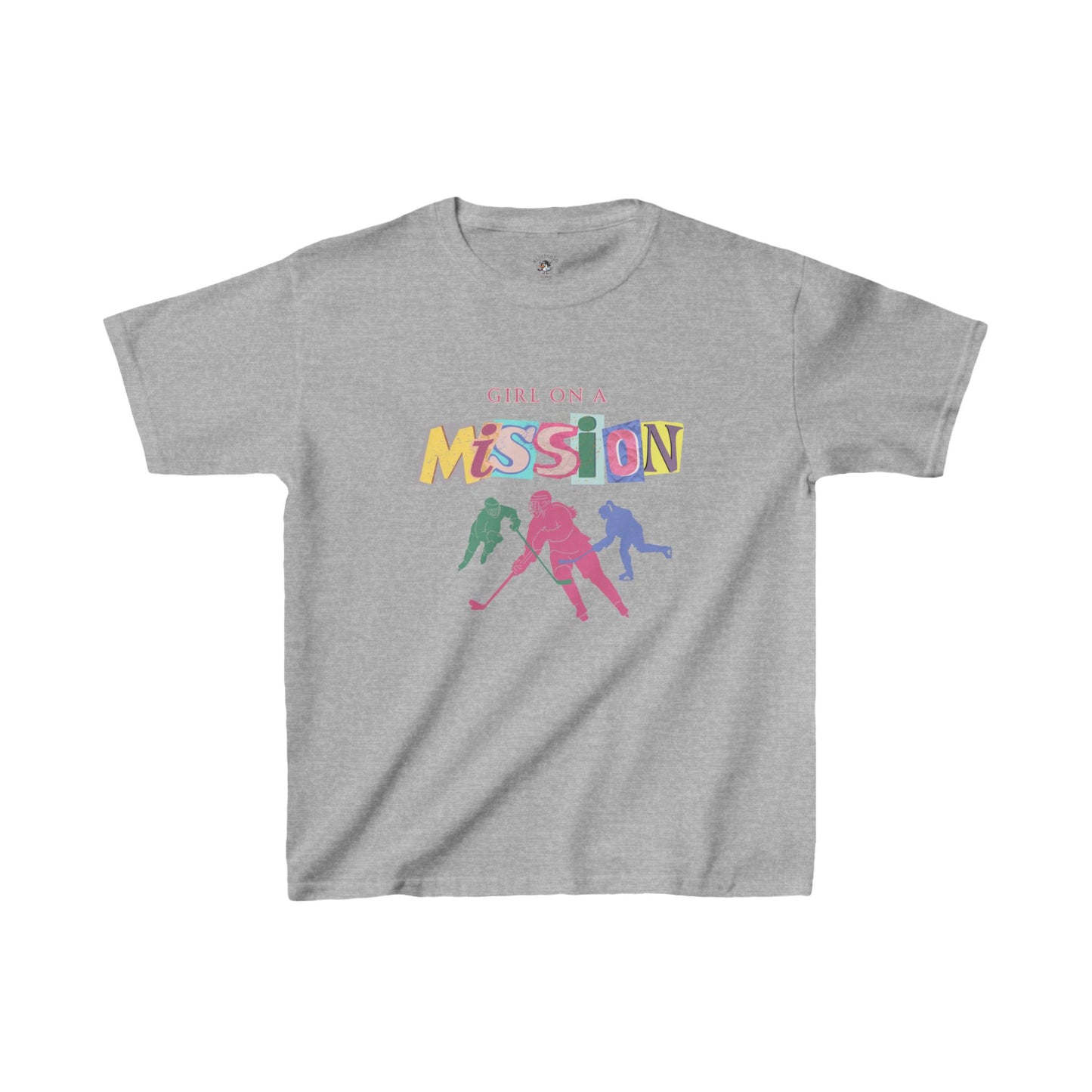 Girl On A Mission Hockey Kids Heavy Cotton™ Tee